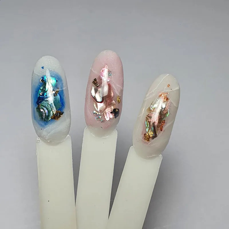 Irregular Abalone Shell Nail Art Flakes 12Gridsbox Natural Sea Shell Slices Nail Charms 3D Shiny Shell Sequins Manicure Flakes 241223