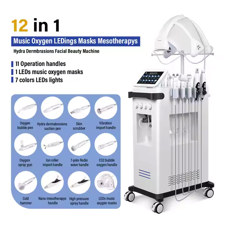 Skin Comprehensive Management LED Mask Beauty Dermabrasion Facial Deep Cleansing Machine For Oxygen Jet Collagen Activation Skin Rejuvenation Machine