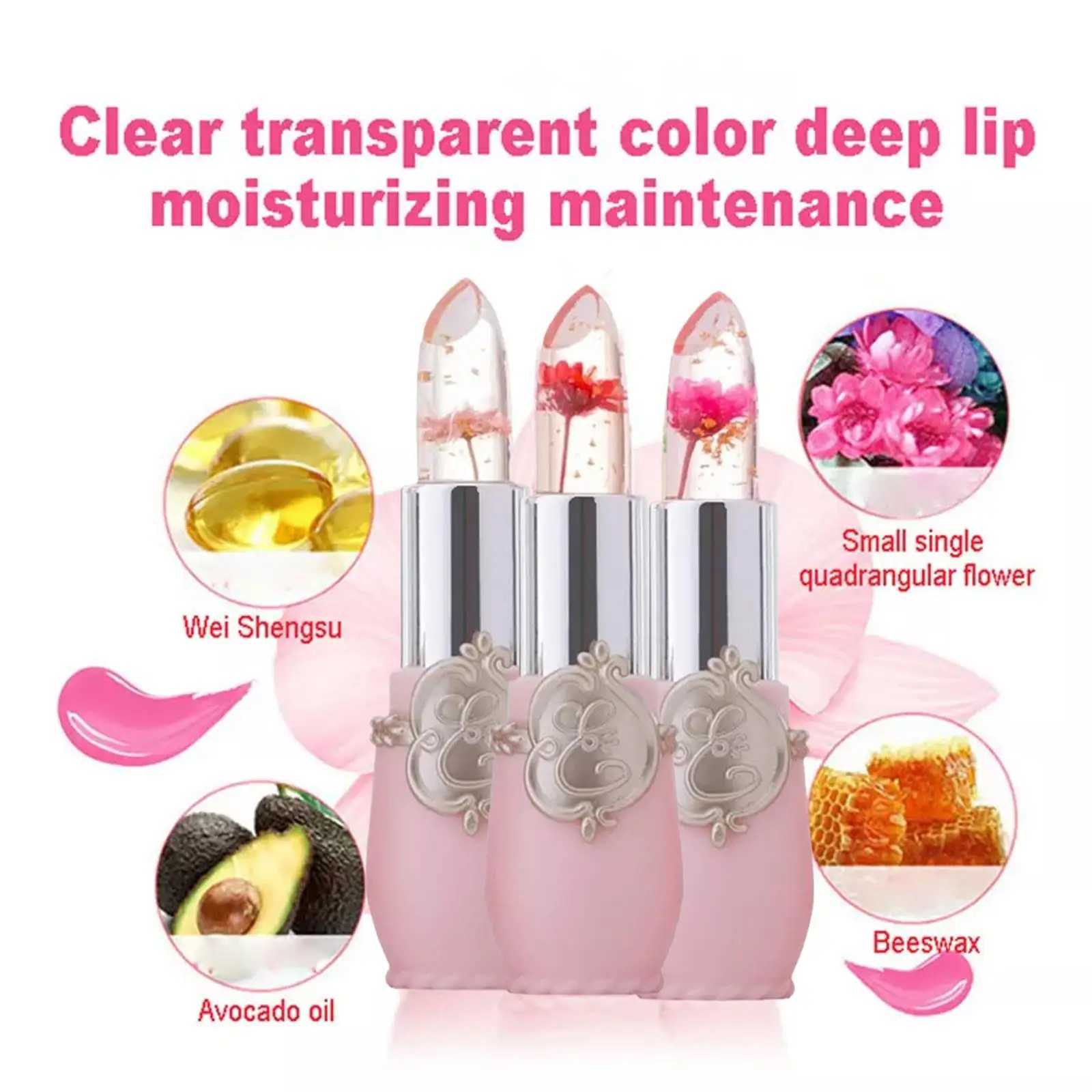 Peach Color lipstick Crystal Temperature Change lipstick Girl Moisturizing Long Lasting Lipgloss Makeup lipstick Repair CosmeticsW241223