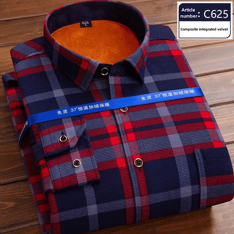 Autumn Winter Casual Mens Fashion Long Sleeve Plaid Shirt Thick Warm Mens Casual High Quality Soft Large Size Shirt L-4XL 241223