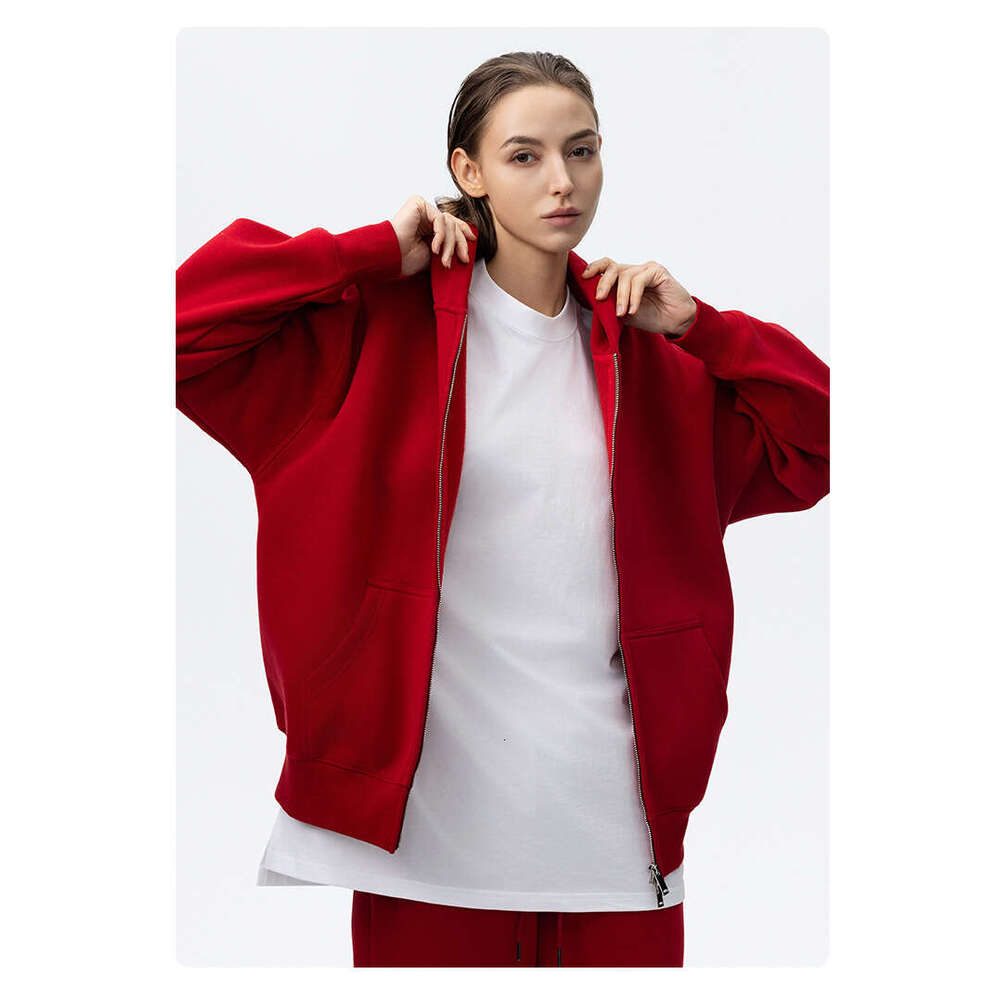 Wear Fleece Men's Double Zipper Coat Fog Home Thickened Hoodie