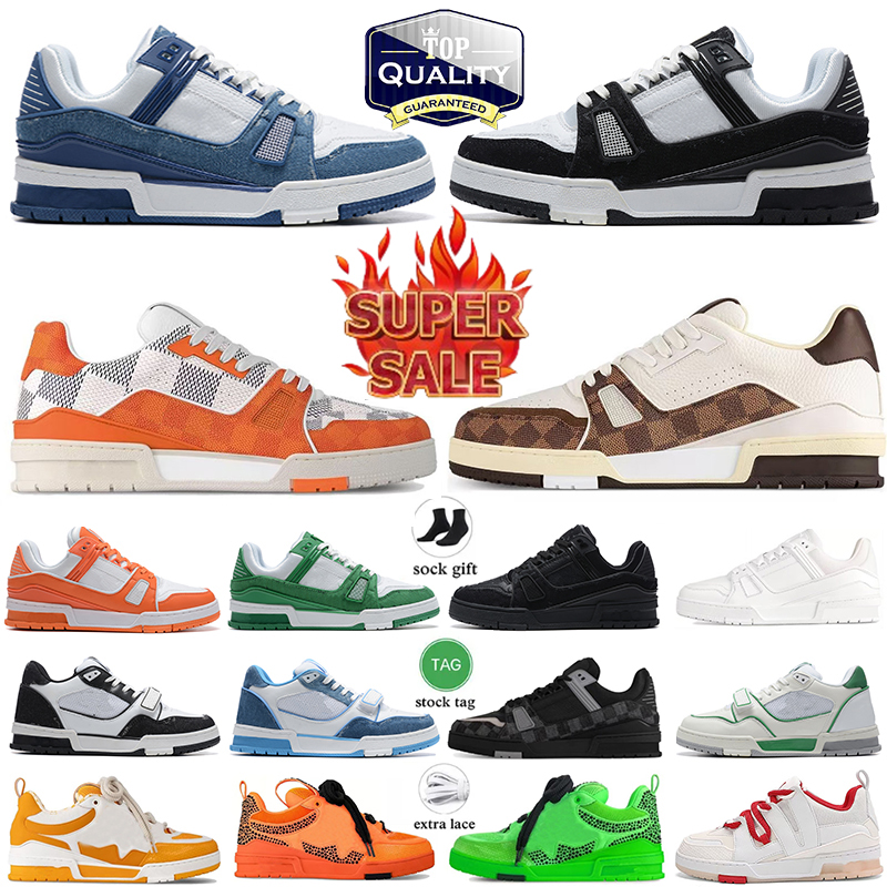 Designer Unisex Luxury Og Skate Sneakers Dress Shoes Embossed yellow black Blue Red White Beige Mens Women Tennis Casual Trainers Outdoor Loafers Chaussure