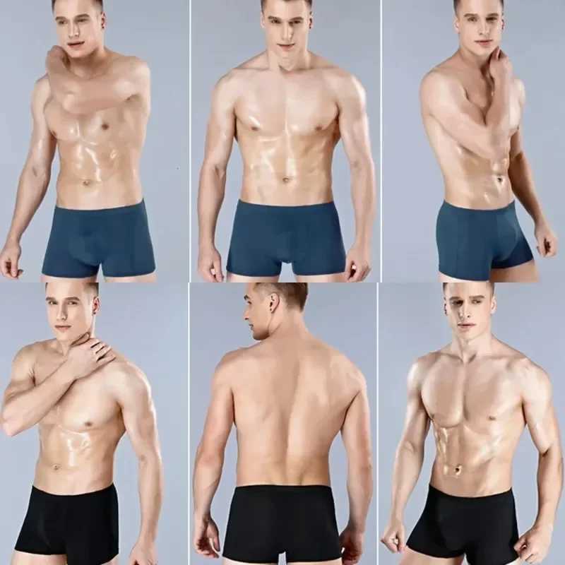 Blue breathable color super soft and comfortable bamboo fiber mens underwear XL-6XL fat Plus size mens boxing shoes W241223