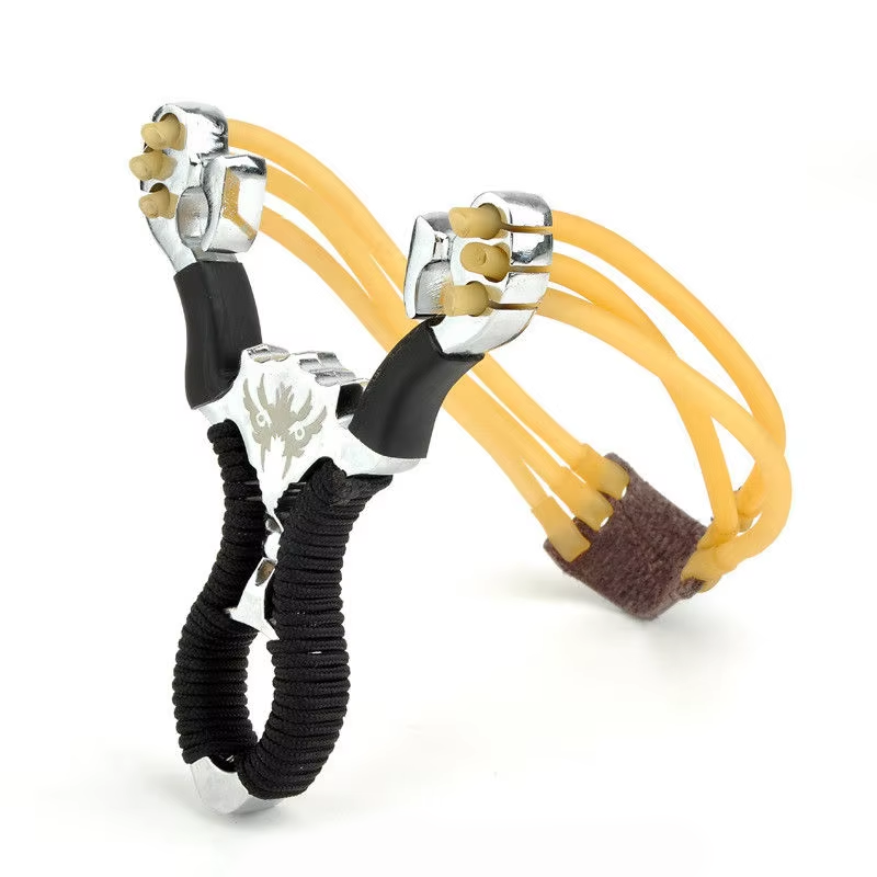 chinese hunting slingshot powerful steel polaris slingshot with 3 rubber band