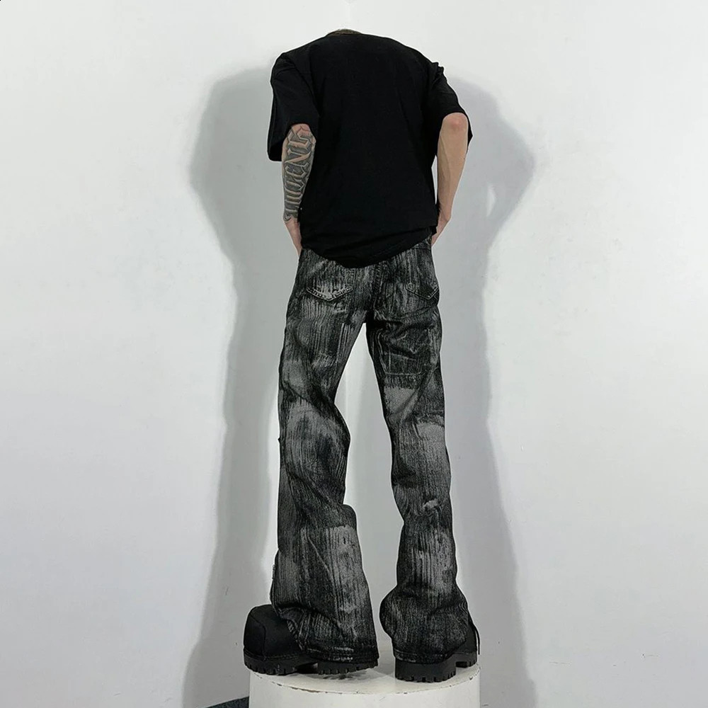 Mens Jeans Y2k Multi-Zipper Decoration Washed Casual Pants Streetwear American Fashion Campus Performance Pants MenS Clothing 241223