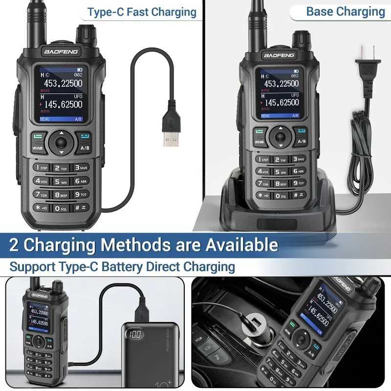 Baofeng UV-21 Pro V2 Walkie Talkie Mti-band Wireless Copy Frequency Waterproof Long Range Type-C Two Way Ra For Camping Z241223