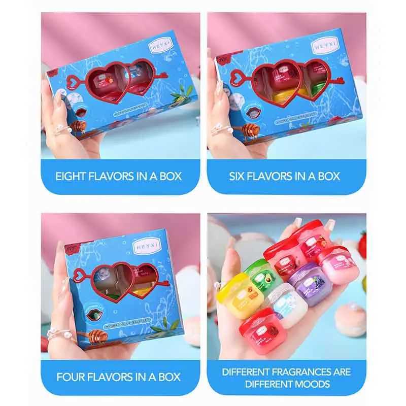4/6/8pcs/box Fruits Lip Balm Sets Moisturizing Lipstick Makeup Base Moisturizer Lip Balm Anti-Cracking Lips Skin Care KitXJ241223