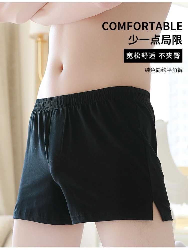 Mens boxing shorts cotton underwear summer pure cotton loose sleepwear breathable underwear gym shorts mens plus size home wear shorts W241223