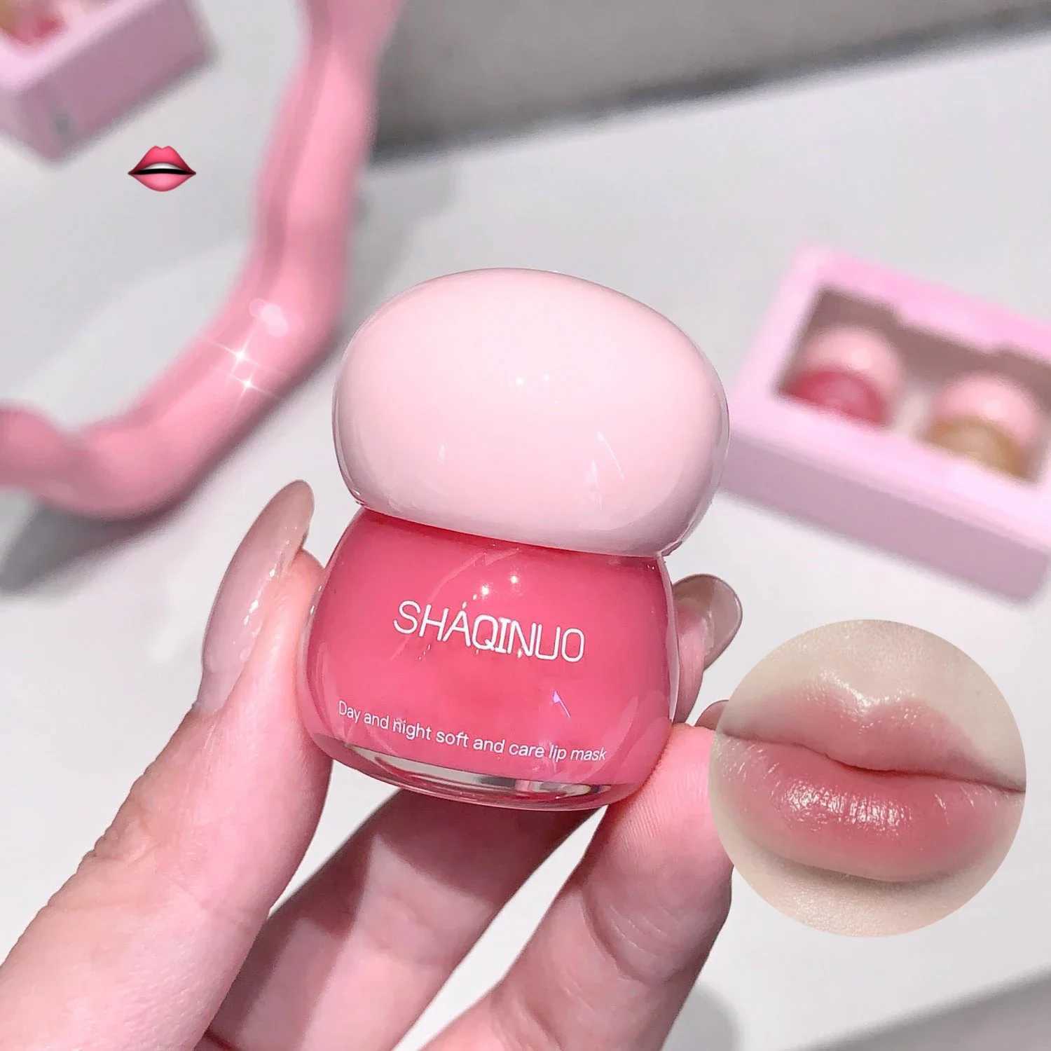 Hydrating Jelly Day Night Lips Mask Fruit Lip Balm Long Lasting Moisturizer Clear Peach Lip Gloss Lip Oil Makeup Cosmetic 1/2pcsXJ241223
