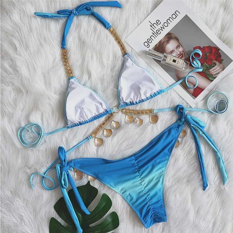Pink Sexy Bikinis 2025 Swimsuit With Rhinestones Women Swimwear Female Push Up Bikini Beach Swim Wear Bathing Suits Pool BatherXJ241223