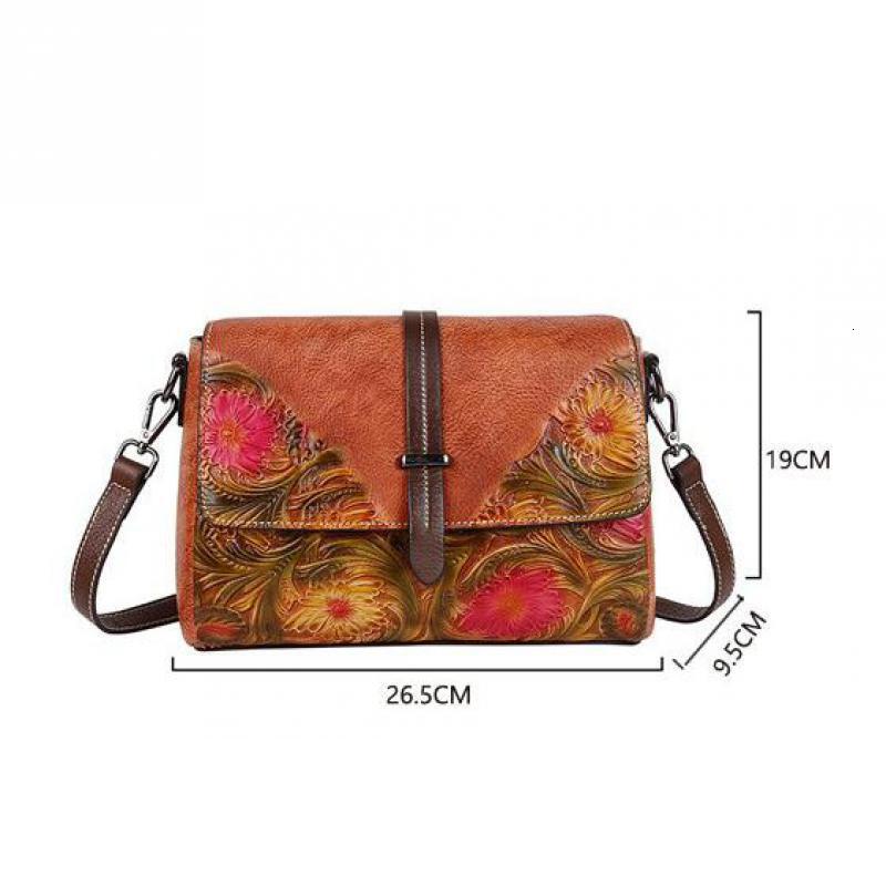 MOTAORA Women Shoulder Genuine Leather Handbag Female Handmade Emed Vintage Flap Bag Chinese Style Messenger Bags