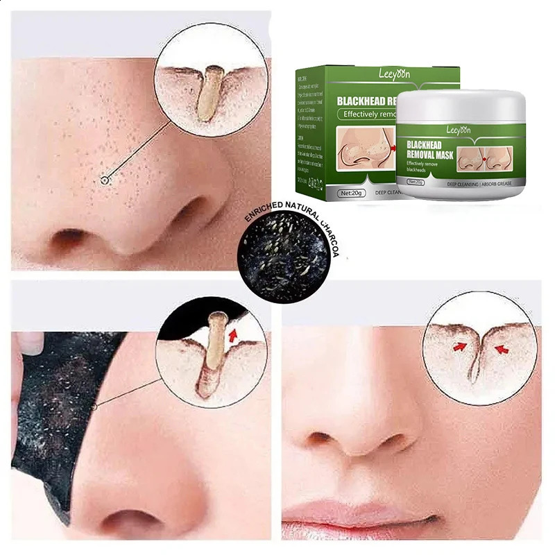 Black Head Removal Nose Cleansing Skin Shrink PoresAcne Care Facial Blackhead r Mask Black Peel off Mask 241223