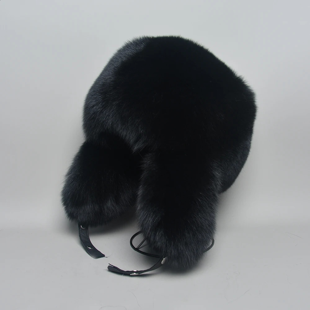 Real silver fox fur hat real raccoon fur Lei Feng hat of Russian male bomber hat 241220
