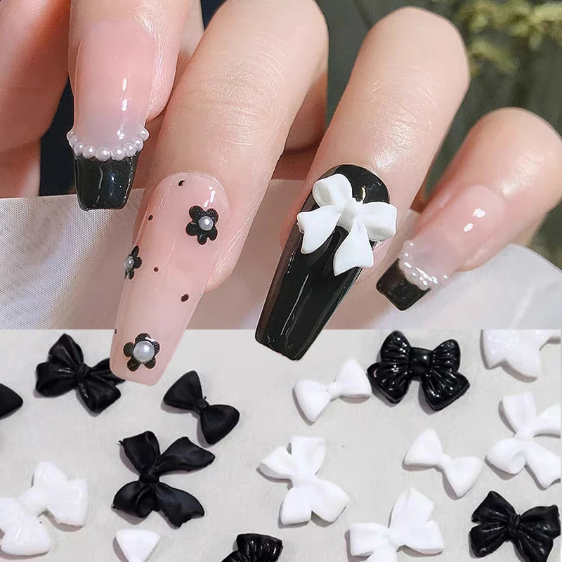 50pcs Kawaii White Pennant Nail Charms 3D Resin Jewelry Nail Art Decoration Accessories Pennant French Style Nail Supplies 241223