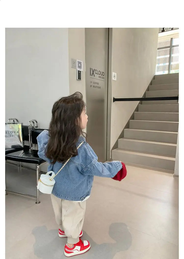 Baby Girls Denim Jacket Spring Autumn Kids Jean Coat For Girls Sweet Little Princess Outerwear Children Clothing 3-12 Years 241223