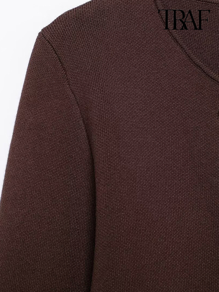 Women's Fashion Fall And Winter New Simple Style Solid Color Soft Long Sleeve Double-Breasted Knitted Cardigan