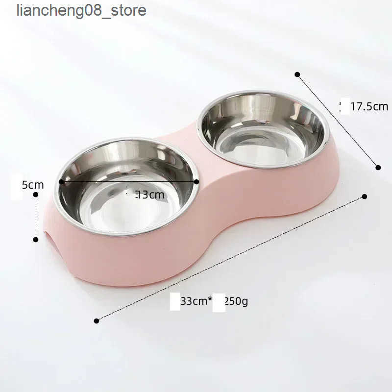 Dog Bowls Dishes Double Pet Food Stainless Steel Drinkware Pet Drinking Food Dog Food Puppy Kitten Food Water L240910