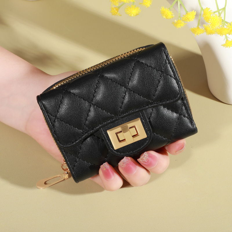 Women's Embroidered Heart Wallet, Short Multi-Function Handheld Card Holder, Sweet Zipper Coin Purse