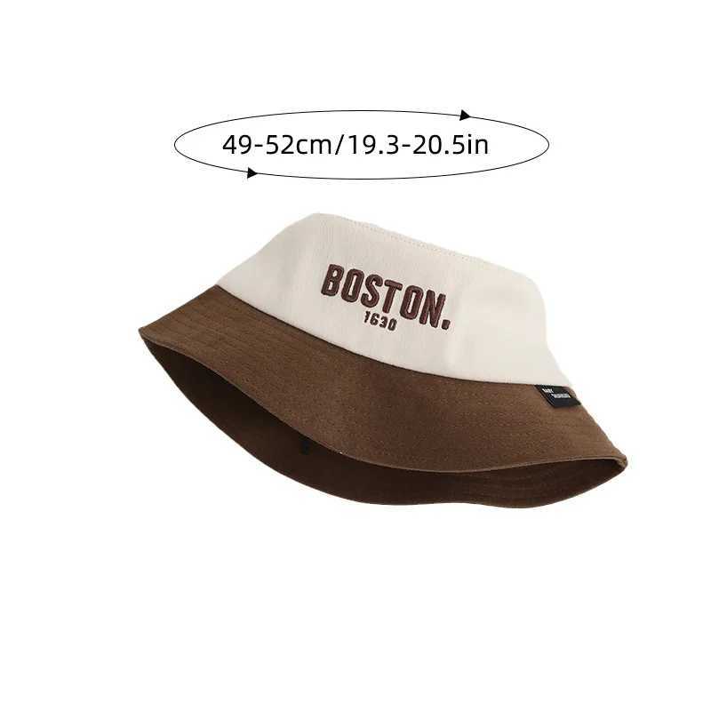 Caps Hats Spring and summer childrens Panama fisherman hat Korean letter embroidery baby wide Brim bucket hat boys and girls dragging basin hat H24122