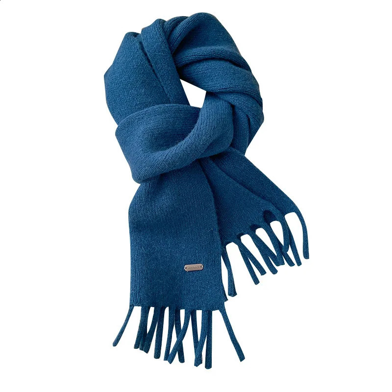 100% pure wool scarf from Australia womens winter high-end style tassel warm short scarf 241223