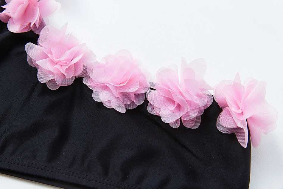 Girls Black Tassel Tankini Swimsuits Summer Beachwear Children Girls Bathing Suits Two-pieces Girls Bikini SwimsuitsXJ241223