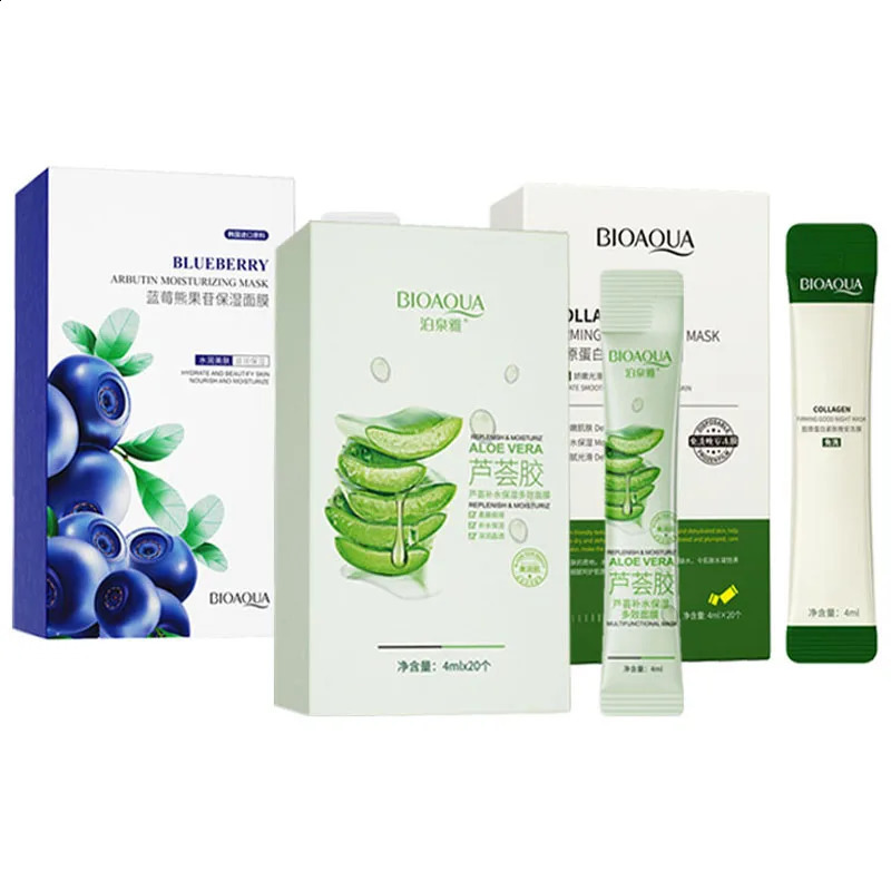 60pcs BIOAQUA Collagen Sleeping Facial Masks Face skincare Moisturizing Firming Face Mask Beauty Facial Skin Care Products 241223