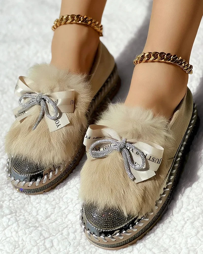 2025 New Flat Shoes Designer Butterfly Knot Decoration Blurred Details Slippers Women's Shoes Casual Round Toe Outdoor Shoes
