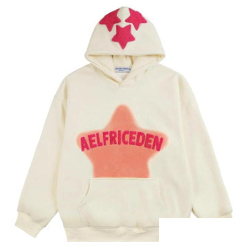 Top Men hooded star printed Eden designer hoodie retro wool fashion sweatshirt men and women's plow deep cut loose fit aelfric eden hoodie 46