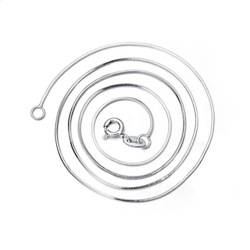 100% Real Silver 925 18 Inches For Women Silver Chain Adjustable O-Chain Necklace Fine Style with Pendant Two-tone Optional 241220