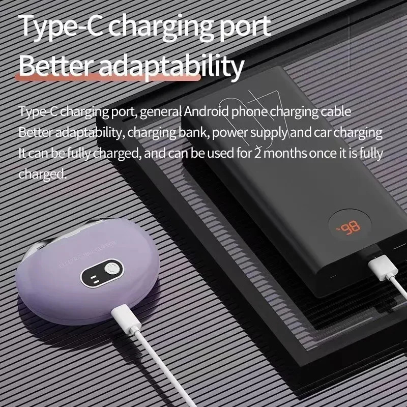 Electric Nail Clippers Rechargeable Mini Household Nail Trimming Machine for Children Adults Portable Automatic Nail Trimmer 241223