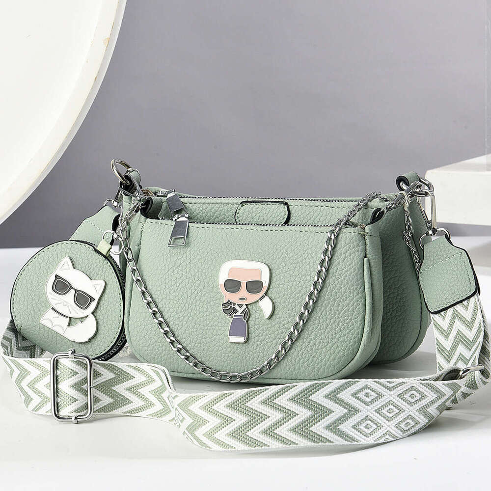 2024 New Mother and Child Versatile Internet Celebrity Fashion Cartoon Wide Strap Single Shoulder Women's Crossbody Bag