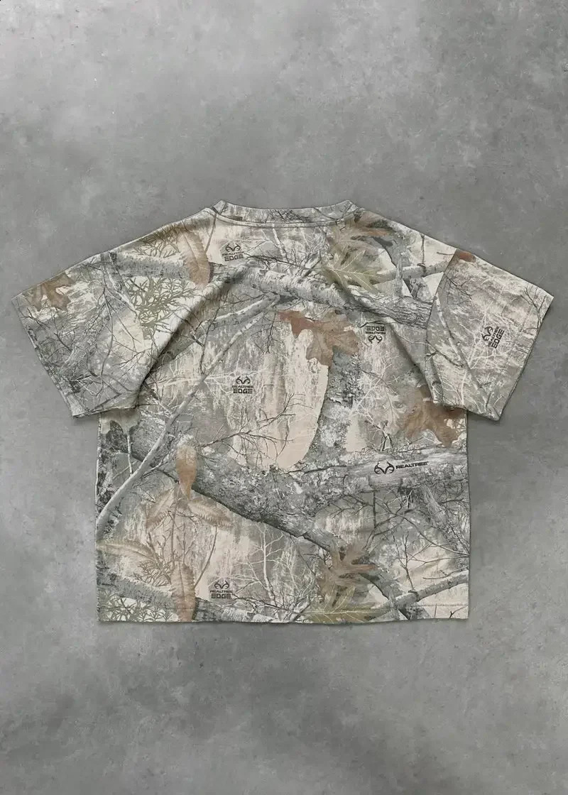 Hip Hop Y2k Retro Tops 2024 Camo Print Graphic T-Shirt Harajuku Goth Men and Women Summer T-Shirt Casual Street Wear 241223