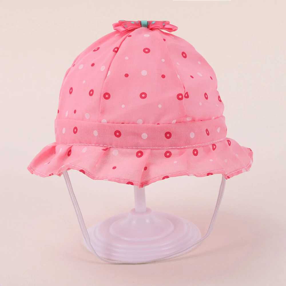 Caps Hats Junyeh baby spring summer sun hat 0-8 months cute adjustable baby fisherman hat bucket hat newborn head decoration H241223