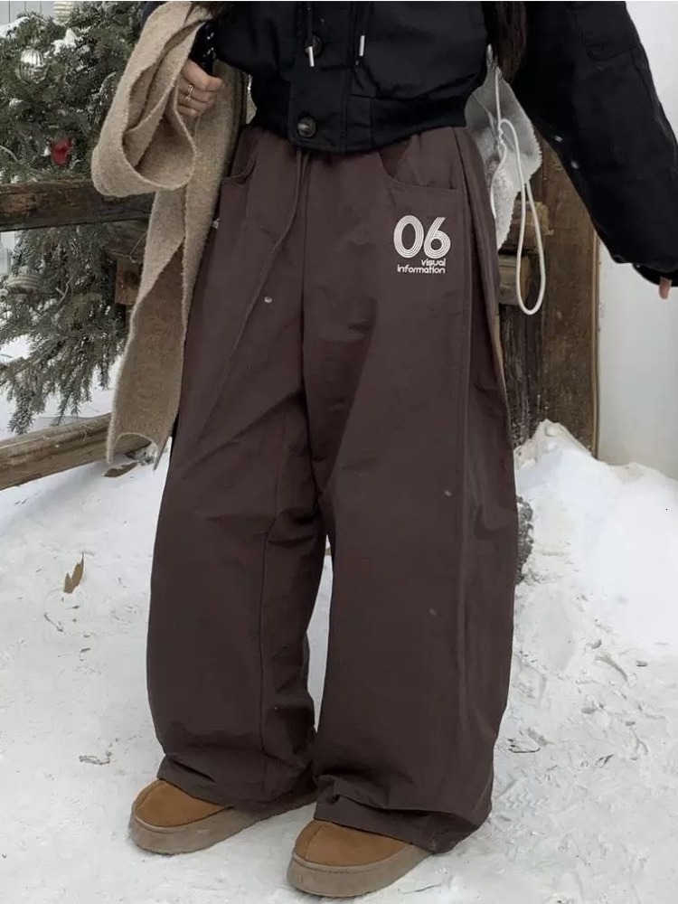 Vintage Y2k Baggy Warm Pants Woman Oversized Thick Haruku Korean Fashion Streetwear Casual Trousers Winter Autumn