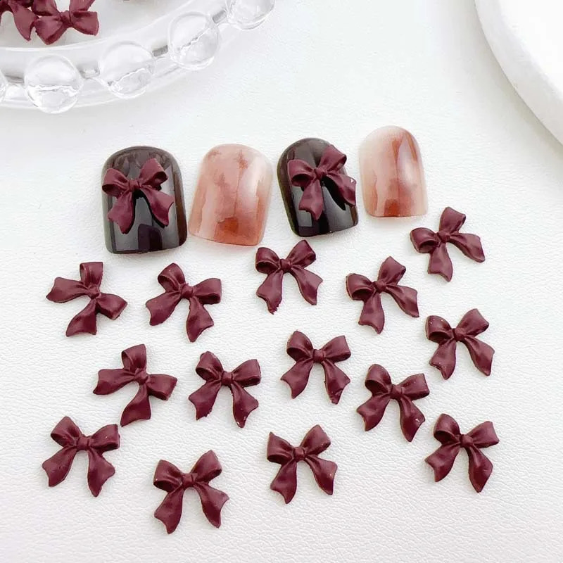 100PCS 3D Ribbon Bow Nail Art Charms Supplies Bowknot Accessories For Nails Decoration Manicure Deocr Parts Material Tool 241223
