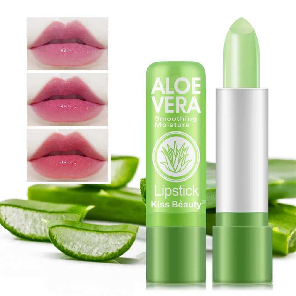 Temperature change aloe lipstick natural and lasting moisturizing anti drying lipstick non sticky lipstick care cosmeticsW241223