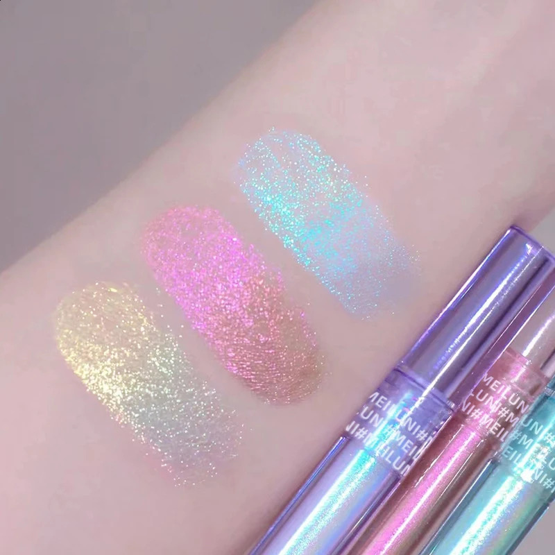 Glitter Highlighter Liquid Eye Shadow Multichrome Shimmer Eyeshadow Chameleon Eye Makeup High Gloss Pearl Shiny Eye Shadow 241223