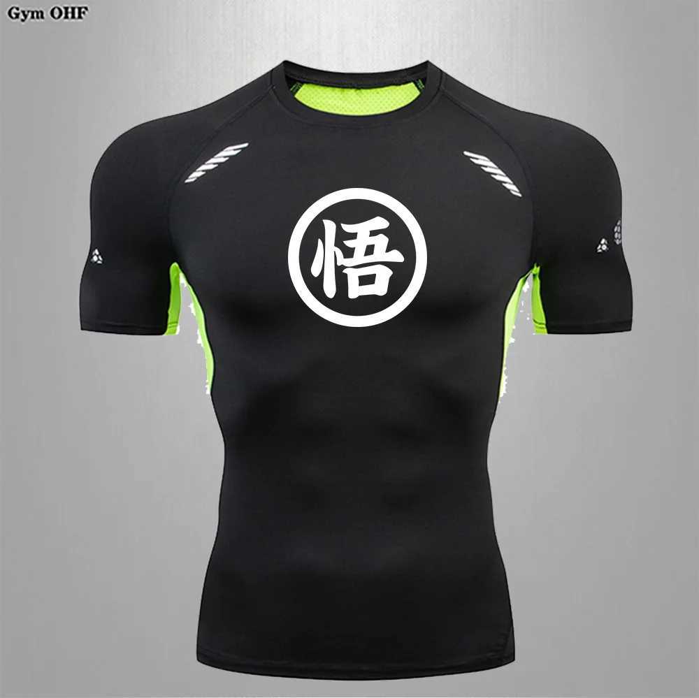 New Arrival Long sleeved Z Goku anime mens running T-shirt quick drying shirt yoga training compression T-shirt gym jogging sweatshirt Rashguard Z2412