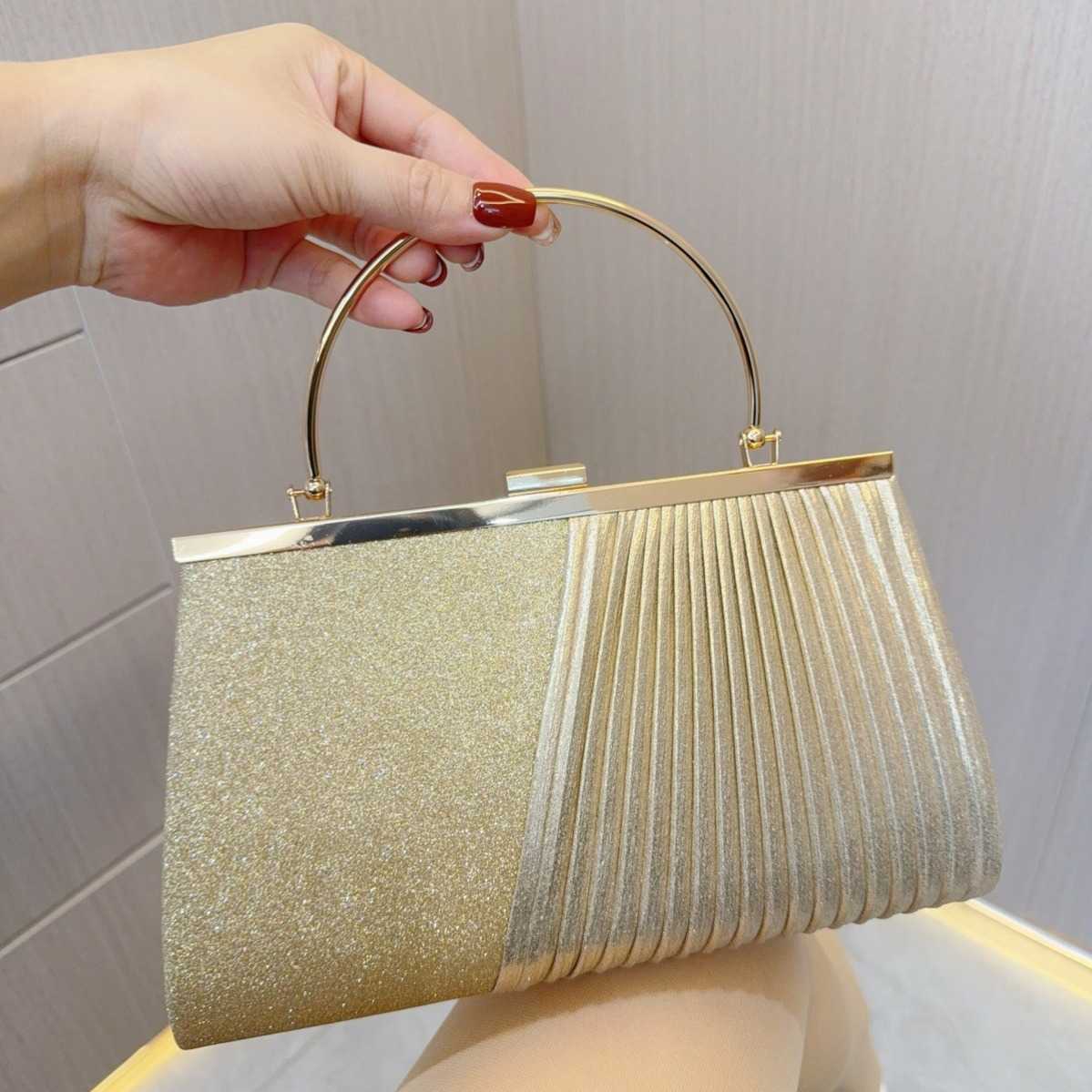 New Sparkling Banquet Handbag Clutch Bag with Diagonal Straddle Evening Dress Bag Ktv Party Banquet Bag Celebrity Large Capacity Womens Bag 240920