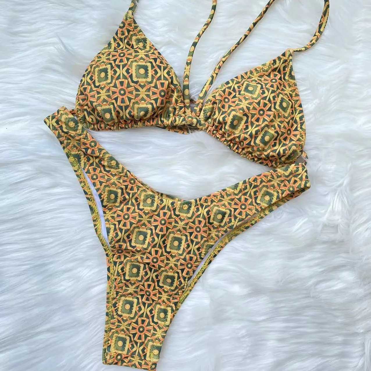 2022 new spot swimsuit female split triangle cup swimsuit BikiniXJ241223