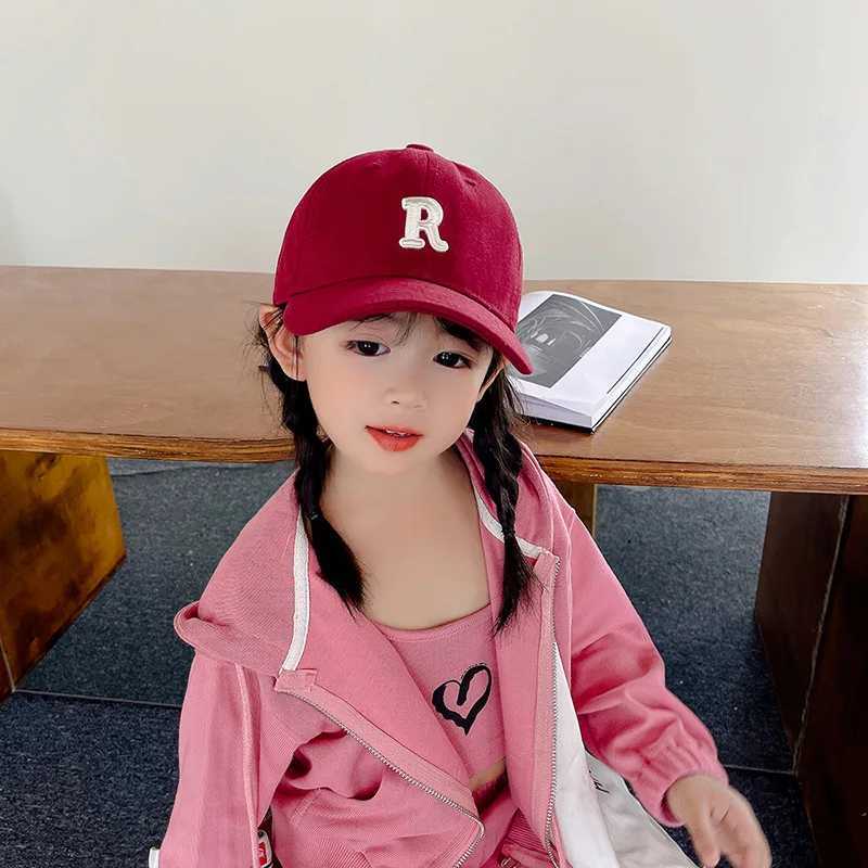 Caps Hats Childrens Baseball Hat Spring Festival Summer Solid Sunhat Embroidered Letter Boys and Girls Cotton Buckle Hat Childrens Hip Hop Fishing Hat