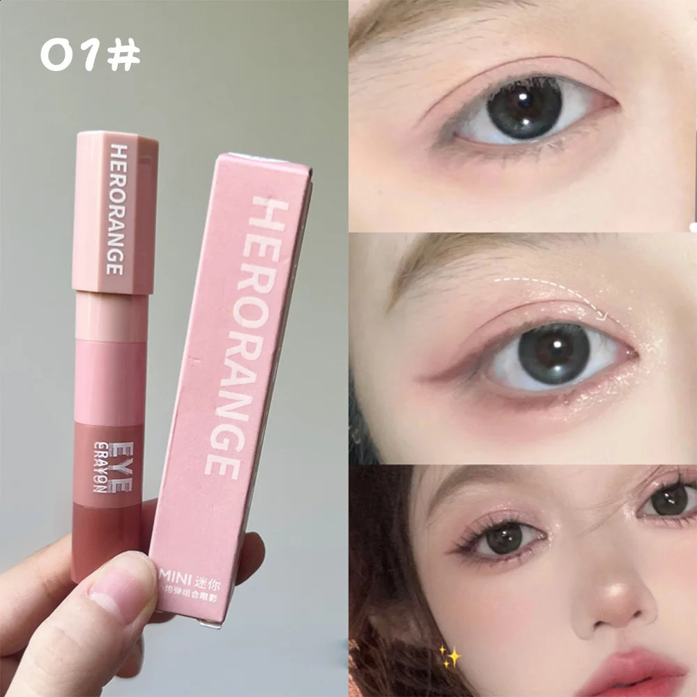 Mini Cannonball Combination Eyeshadow Four-color High-gloss Matte Pearlescent Lazy Eyeshadow Pen 241223