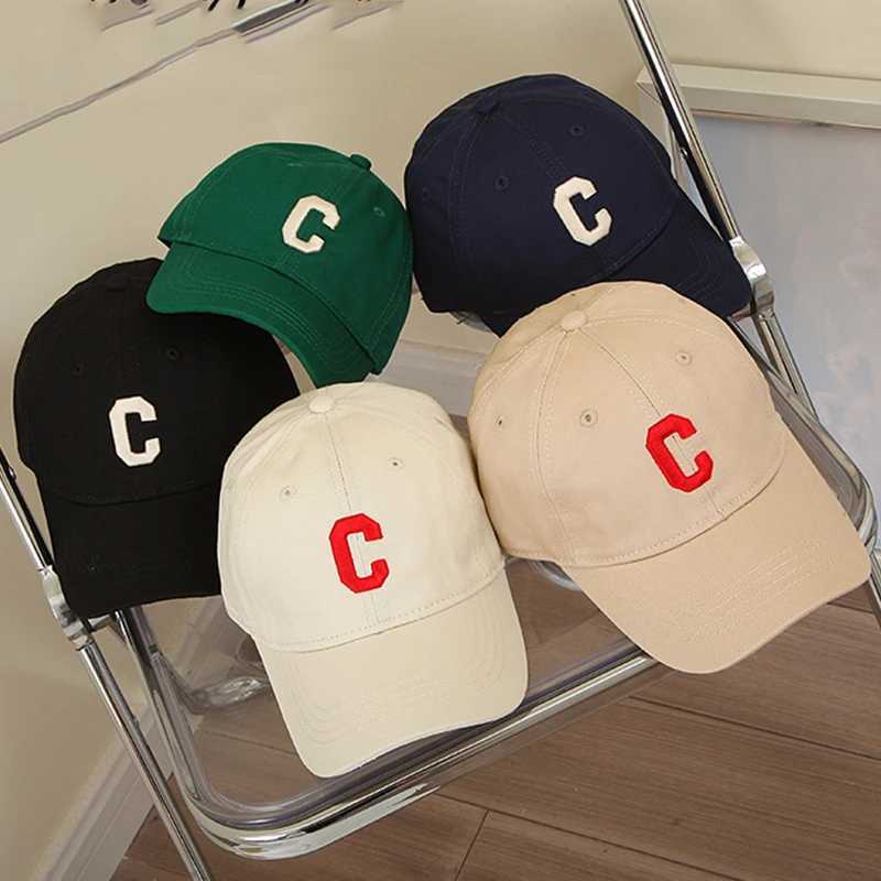 Caps Hats C Embroidered Baseball Hats Designed for Children Korean Boys Girls Sun Eyes and Summer Childrens Solid Color Snapshot Hats H241223