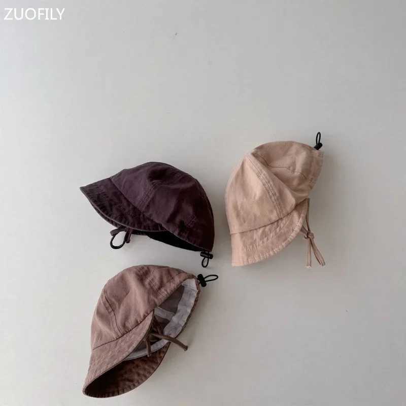 Caps Hats Soft Brim Baby Hat Solid Color Cotton Childrens Baseball Hat Outdoor Leisure Spring Summer Preschool Baby Sun Sunshade Hat H241223