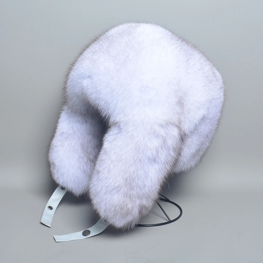 Real silver fox fur hat real raccoon fur Lei Feng hat of Russian male bomber hat 241220