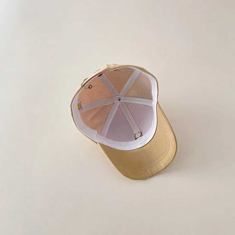 Caps Hats Childrens summer snapshot hat cartoon bear ear baseball cap girl boy cute animal embroidery cotton childrens sun hat H241223