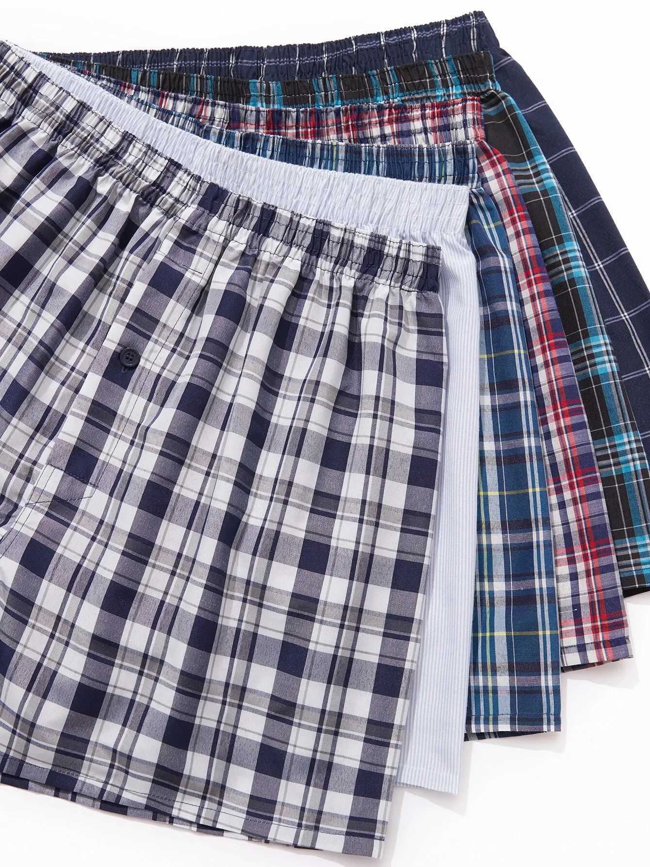Jupiter Secret 6-piece boxing shorts casual plain waistband button mens boxing underwear woven shorts home random color W241223