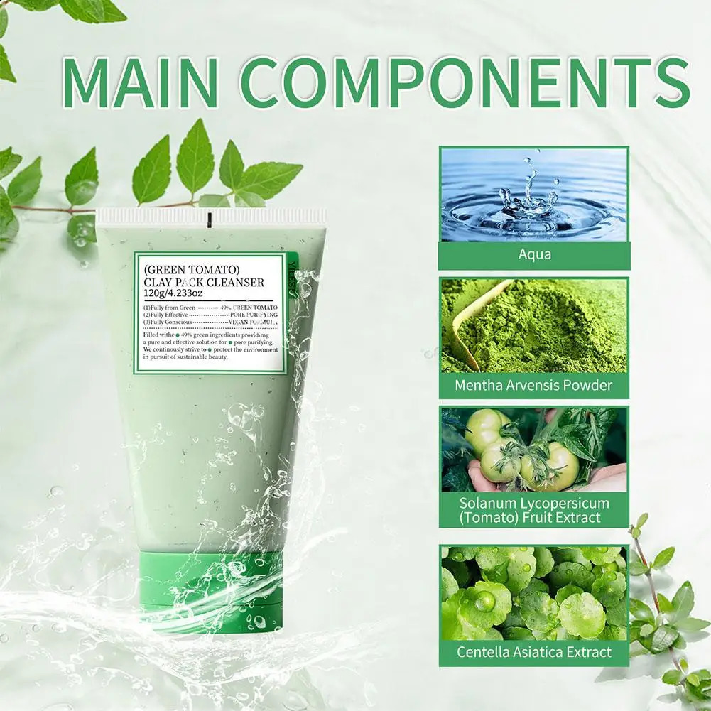 Green Tomato Mud Mask Moisturizing Pore Cleansing Refreshing Deeply Hydrating Nourishing Smoothing Facial Skin Care 241223