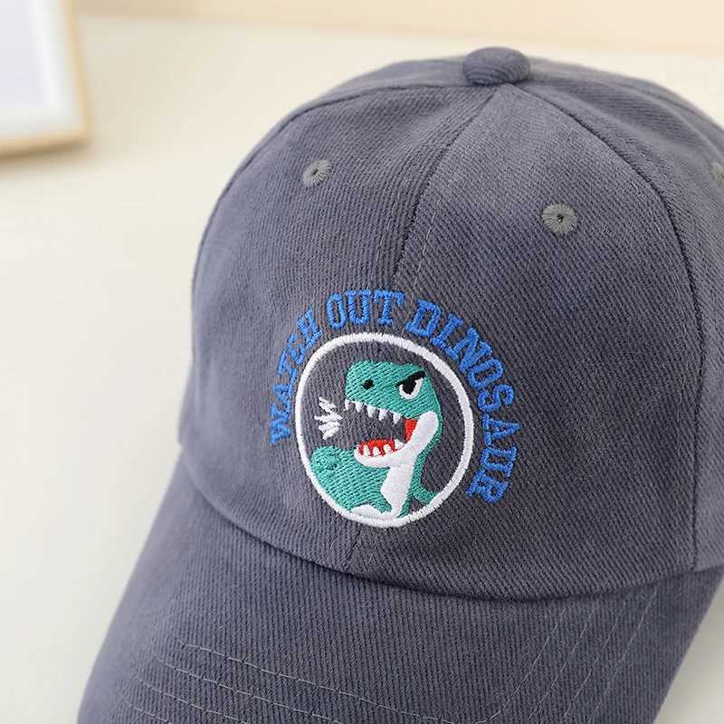 Caps Hats School Boys Baseball 2024 Summer Embroidered Dinosaur Outdoor Childrens Hat 2-8 Year Adjustable Sports Hat H241223