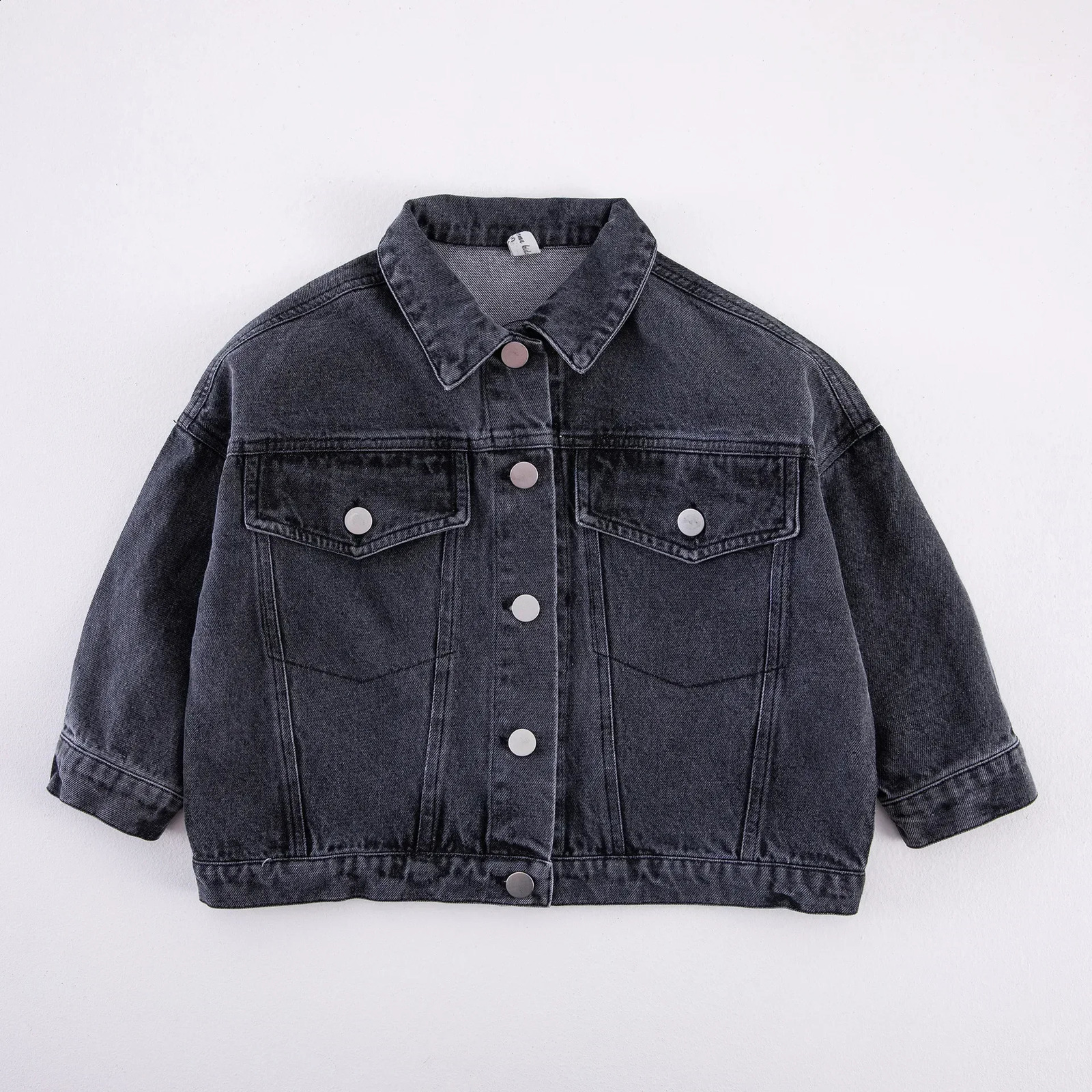 6704 Childrens Denim Jacket Spring and Autumn Korean Girls Denim Jacket Casual Loose Boys Coat Cardigan Outfits 241223